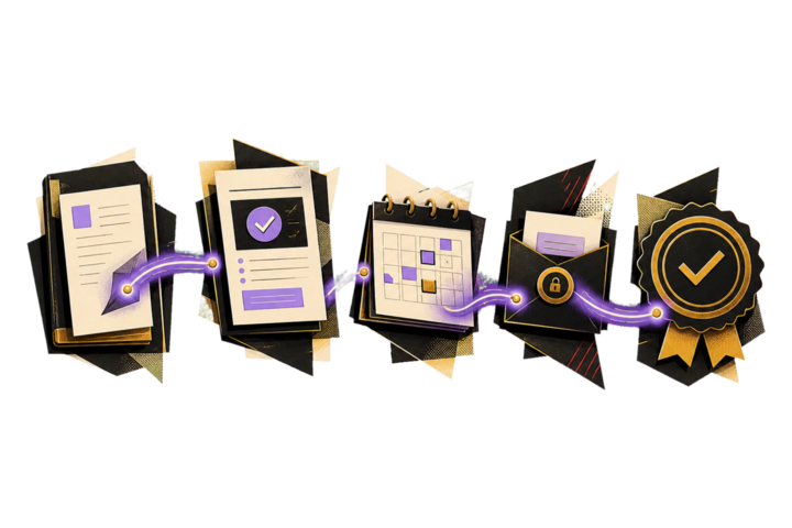 A professional-practice journey connecting an expert source, answer page, consultation calendar and human approval.